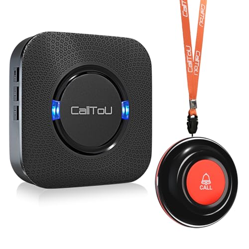 CalltoU Notrufknopf für Senioren/senioren Notruf/hausnotruf SOS notfallknopf 150M/500Ft Reichweite (1 Sender 1 Empfänger) von CallToU