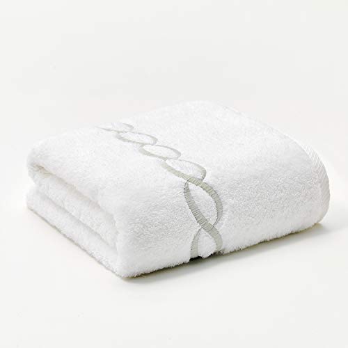 Calla Angel Badetuch, 1000 g, ägyptische Baumwolle, Übergröße, 63 x 31, 1 Stück, Silberkette Calla Angel Badetuch, 1000 g, ägyptische Baumwolle, Übergröße, 63 x 31, 1 Stück, Silberkette von Calla Angel