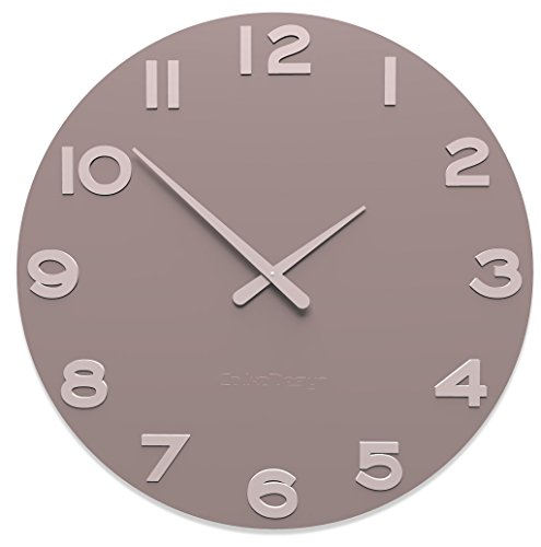 CalleaDesign 60 cm Smarty Wanduhr Nummer Pflaume grau von CalleaDesign