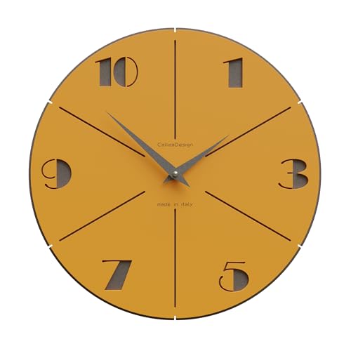 CalleaDesign - Aurelio Wanduhr Durchmesser 34 oder 48 cm, italienische Handwerkskunst und deutsches Quarzwerk. (Melone, 34 cm) von CalleaDesign