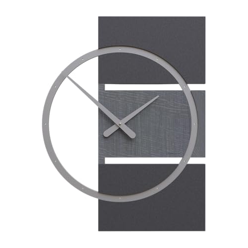 CalleaDesign - Große, Moderne ausgefallene Wanduhr für den Wohnzimmer und Küche XXL-Wanduhren in modernem Design, Modell Adam, 45 x 60 cm, deutsches Funkuhrwerk (Grauer Dornbusch), geräuschlos. von CalleaDesign
