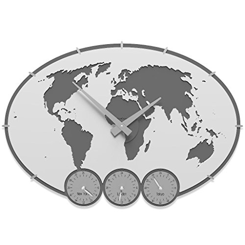 CalleaDesign - Wanduhr Greenwich Büro mit Zeitzonen - Weiß von CalleaDesign