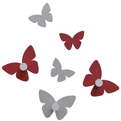 Calleadesign Milioni di farfalle Kleiderhaken in Schmetterlingsform Rubin von CalleaDesign