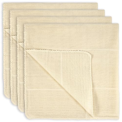 4 Stück Passiertuch Wiederverwendbar - Reißfestes Käsetuch aus Baumwolle, Nussmilchbeutel aus Mulltücher für Käseherstellung und Bio-Nussmilch, Passiersieb Netzspültuch Waschbar 50 x 50 cm 4 Stück Passiertuch Wiederverwendbar - Reißfestes Käsetuch aus Baumwolle, Nussmilchbeutel aus Mulltücher für Käseherstellung und Bio-Nussmilch, Passiersieb Netzspültuch Waschbar 50 x 50 cm von Callenbach