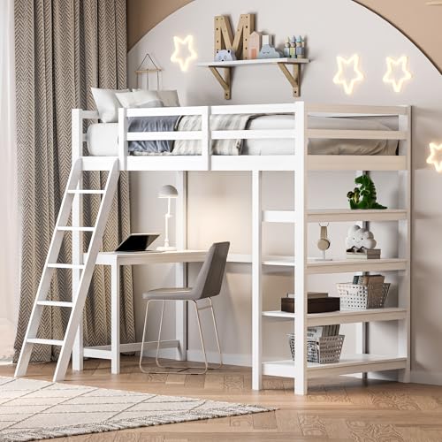 Callicarpa Bunk Bed 90 x 200 cm, House Bed for 2 Children, Wooden Bunk Bed with Slatted Frame and Ladder, Tree House Bed with Fall Protection and Cot Rail, Without Mattress Callicarpa Bunk Bed 90 x 200 cm, House Bed for 2 Children, Wooden Bunk Bed with Slatted Frame and Ladder, Tree House Bed with Fall Protection and Cot Rail, Without Mattress von Callicarpa