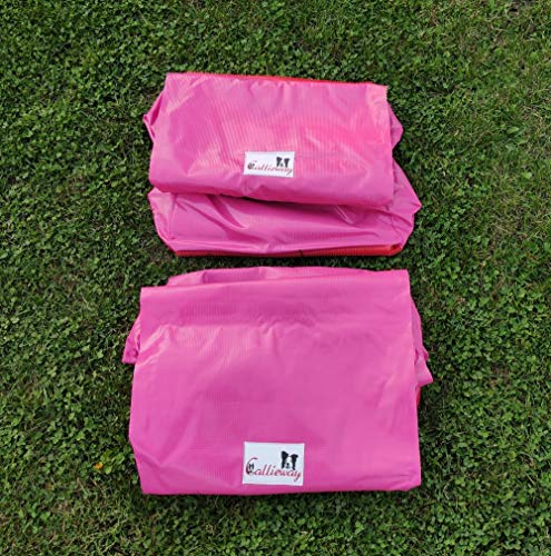 Callieway Premium Dog Agility Tunnel Stützsandsack (Doppelpack) mit Anti-Rutschsystem für Agility Tunnel mit 60cmØ (ohne Tunnel) (Fuchsia) von Callieway