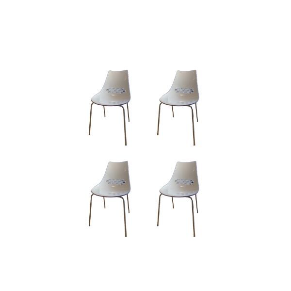 4er-Set Coquille Stühle aus verchromtem Metall, Calligaris von Calligaris