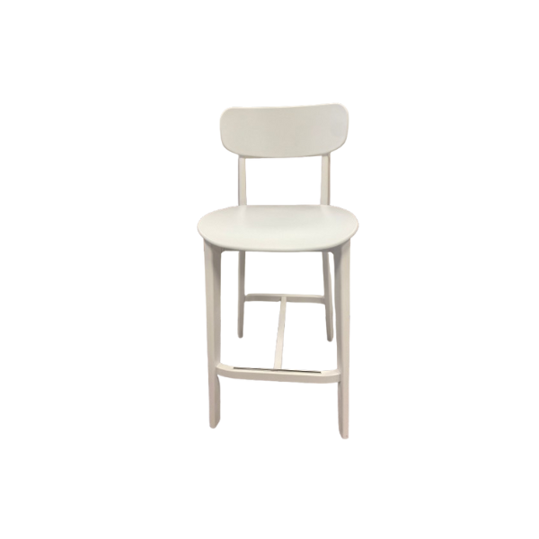 Cremfarbener Holzhocker (weiß), Calligaris von Calligaris
