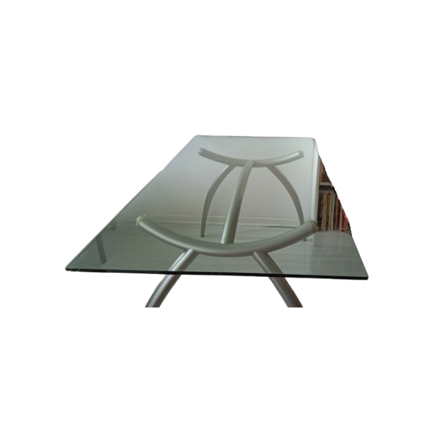 Diablo Esstisch aus Stahl und gehärtetem Glas von Francesco Ruffini, Calligaris von Calligaris