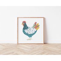 Huhn Collage | Schrulliges Frühlings-Collage-Design Umweltfreundliches Plastikfreies Geschenk Osterdekoration Wohndekor von CallistoDesignCoUK