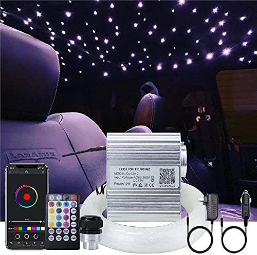 Callsky 10W LED Fiber Optic Star Kit, LED-Blinksternlicht, Fernbedienung/APP, Sound Control Music Activation Living Room Bar, 150pcs*0.75mm*2m für Zuhause von Callsky