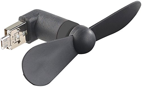 Callstel Handy Ventilator: 2er-Set Mini-Ventilatoren, USB & Micro-USB-Stecker für PC & Co. (USB Gadget, Miniventilator, Tischventilator) von Callstel