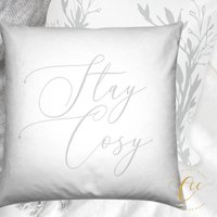 Kissen/Kissenhülle - Stay Cosy 12"x12" 16"x16" 20"x20"/ 24"x24" By Calmcozychic von CalmCozyChic