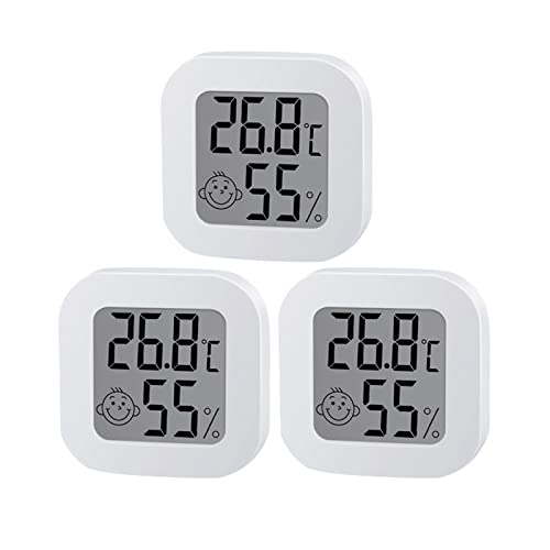 3PACK Hygrometer Klein Thermometer Feuchtigkeitsmesser Monitor mit Temperatur -10℃-70℃ (14℉-158℉) und Luftfeuchtigkeit 10% RH-99% RH Sensor von CalmGeek