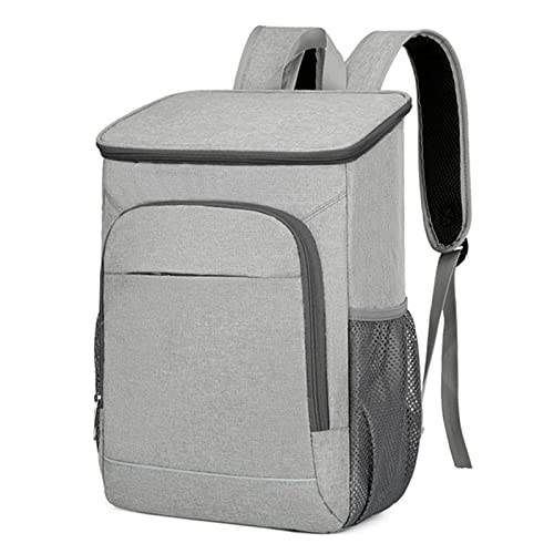 CalmGeek 30L Kühlrucksack Picknicktasche Kühler Rucksack Auslaufsicher Isoliert Lunch Bag Auslaufsichere, Isolierte Lunchtasche für Camping, Wandern, Picknicks, Strand (Grau), 11.8 * 7.1 * 17.3in von CalmGeek