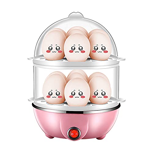 CalmGeek Double-Layer-Eierkocher 14 Eier Kapazität Hart gekochter Eierkocher Elektrischer Anti-Trocken-Eierkocher mit 40 ml Messbecher Dampfgemüse von CalmGeek