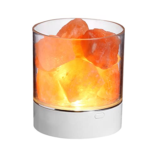 CalmGeek Himalaya-Salzstein Nachtlicht 7 Farben LED Bergkristall Lampe Tragbare USB Natürliche Luftreinigungslampe für Auto Home Office Schlafzimmer Desktop Dekoration von CalmGeek