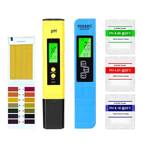 CalmGeek PH Messgerät Set Professioneller PH-Tester TDS/EC-Teststift und Bodenmessgerät - Multifunktionales Handheld-Wassererkennungsgerät-Kit für Genaue Messergebnisse von CalmGeek
