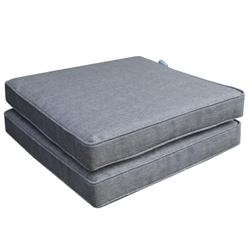 Calma Lux® Bankauflage 2xStuhlkissen mit abnehmbarem Bezug Bankkissen Bankpolster Polsterauflage Auflage für Gartenbank (Dunkelgrau, 50 * 50 * 7) von Calma Lux