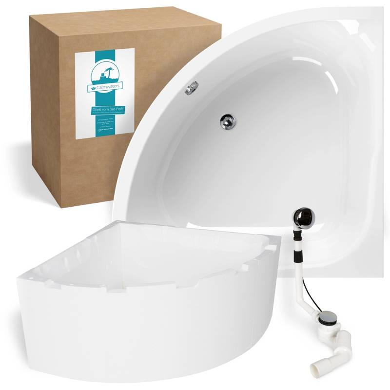 Calmwaters Eckbadewanne Modern Small 2 120x120 cm Set Wannenträger & Ablaufgarnitur 99000046 von Calmwaters