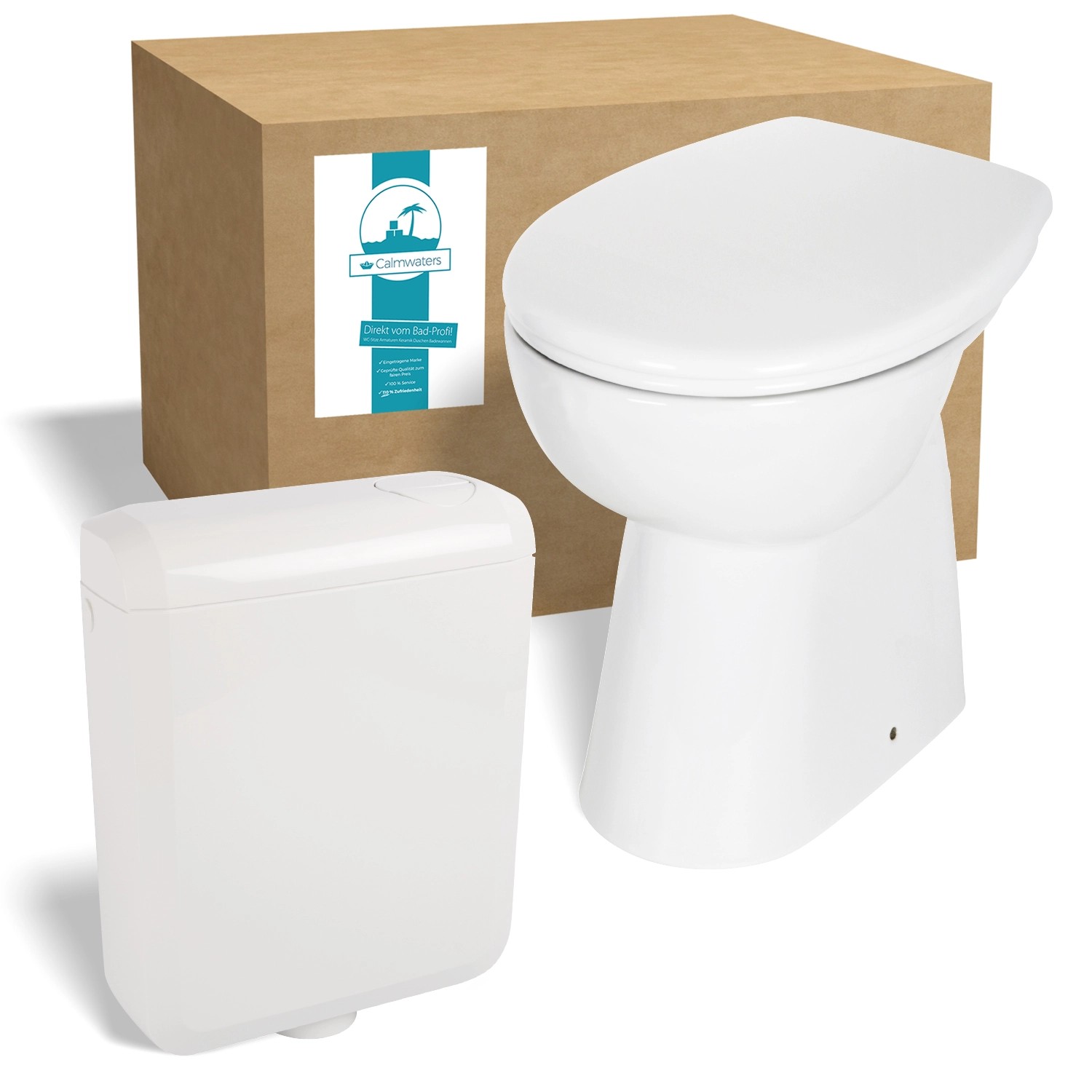 Calmwaters Stand-WC Elements Wellness 7cm Erhöht Spülrandlos Weiß Set WC-Sitz Spülkasten 99000187 Calmwaters Stand-WC Elements Wellness 7cm Erhöht Spülrandlos Weiß Set WC-Sitz Spülkasten 99000187 von Calmwaters