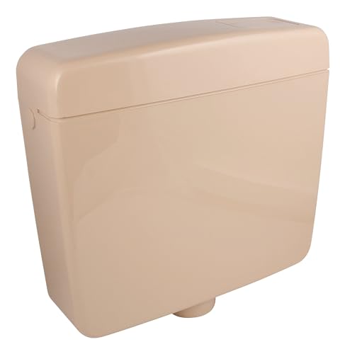 Calmwaters® Spülkasten Beige mit Spül-Stopp-Funktion, 6-9 Liter Spülmenge, Aufputzspülkasten WC schmal, flacher Spülkasten Elements, Aufputz-Montage, Start-Stopp-Taste, Beige-Bahamabeige, 29HB2716 von Calmwaters