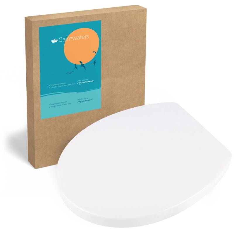 Calmwaters WC-Sitz Modern Soft Weiß Absenkautomatik Überlappend Abnehmbar 26LP2805 von Calmwaters