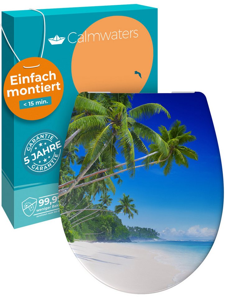 Calmwaters WC-Sitz Motiv Original, Motiv Palmenparadies, Made in EU, Absenkautomatik, Abnehmbar, 26LP6213 von Calmwaters