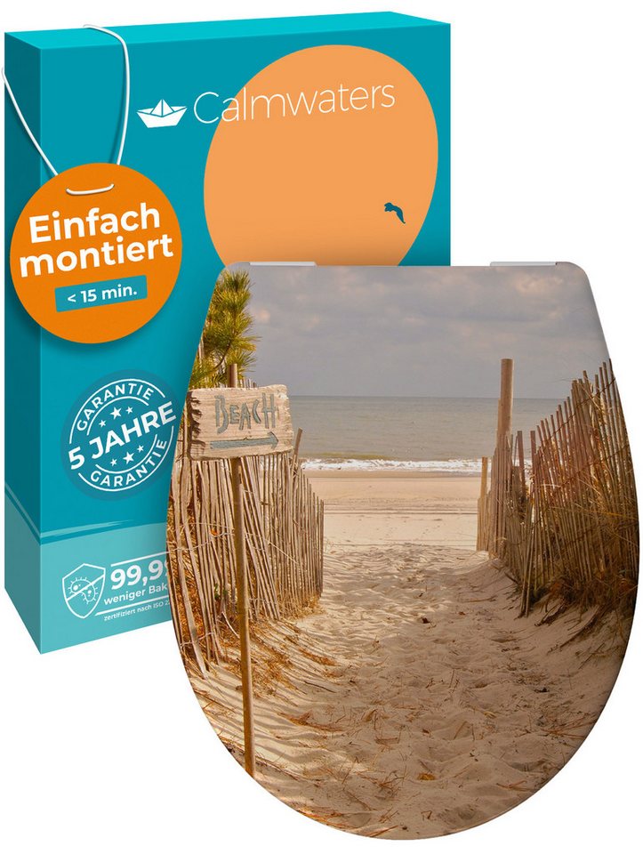 Calmwaters WC-Sitz Motiv Original, Motiv Sandstrand, Made EU, Absenkautomatik, Abnehmbar, 26LP6212 von Calmwaters