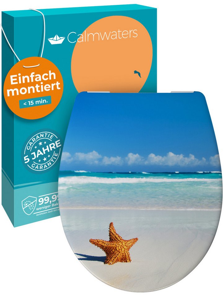 Calmwaters WC-Sitz Motiv Original, Motiv Seestern, Made in EU, Absenkautomatik, Abnehmbar, 26LP6211 von Calmwaters