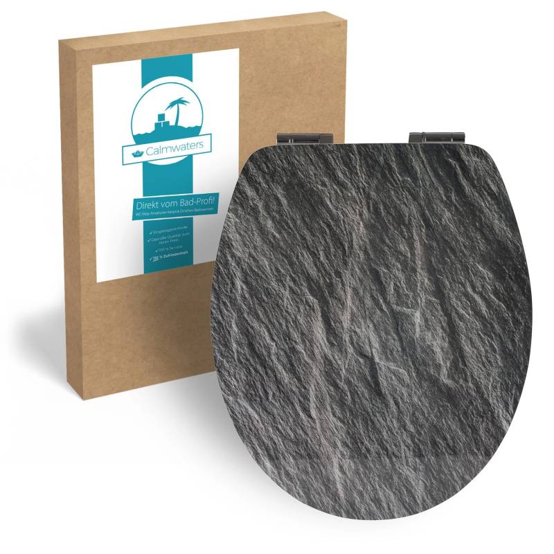 Calmwaters WC Sitz Motiv Splinter Stone Absenkautomatik Holzkern 26LP5013 von Calmwaters