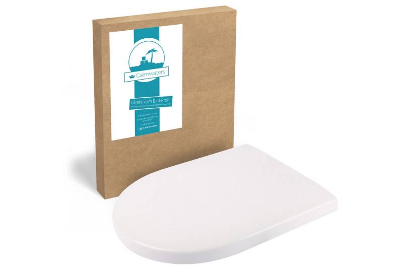 Calmwaters WC-Sitz Villeroy&Boch Subway, Artic, Architectura (Alternative Calmwaters), Überlappende D-Form. Absenkautomatik, Duroplast, 26LP3465 von Calmwaters