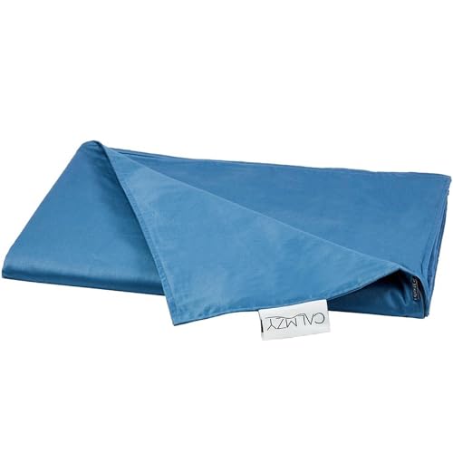 Calmzy Bettbezug für Gewichtsdecke 150x200cm - Bezug für Schwere Decke für erholsamen Schlaf & schnelles Einschlafen - Therapiedecke für Erwachsene – Weighted Blanket - Navy Blau von Calmzy