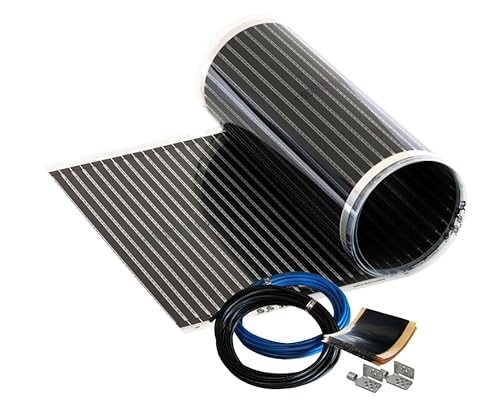 Calorique Infrarot Heizfolie Elektrische Fußbodenheizung 50 cm Set 220 W/m² 0,5 m² - effiziente und kostengünstige Heizung für Neubau oder Altbau-Sanierung [Energieklasse A+++] von Calorique