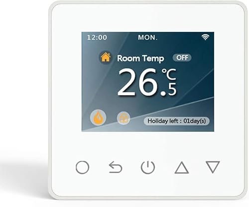 WLAN-Thermostat ThermoLife ET81W mit Farbdisplay - Weiß - 16A - Digitales Raumthermostat programmierbar mit Internem Temperatursensor und Bodenfühler - Heizungssteuerung für Fußbodenheizung. WLAN-Thermostat ThermoLife ET81W mit Farbdisplay - Weiß - 16A - Digitales Raumthermostat programmierbar mit Internem Temperatursensor und Bodenfühler - Heizungssteuerung für Fußbodenheizung. von Calorique