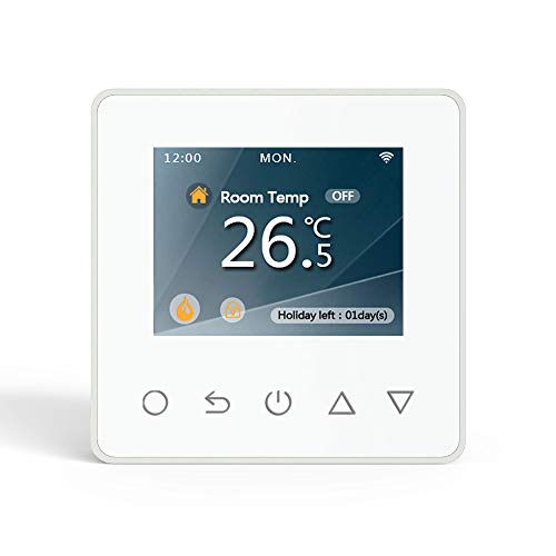 WLAN-Thermostat ThermoLife ET81W mit Farbdisplay - Weiss - Digitales Raumthermostat programmierbar mit Internem Temperatursensor und Bodenfühler - Heizungssteuerung für Fußbodenheizung. 16A von Calorique