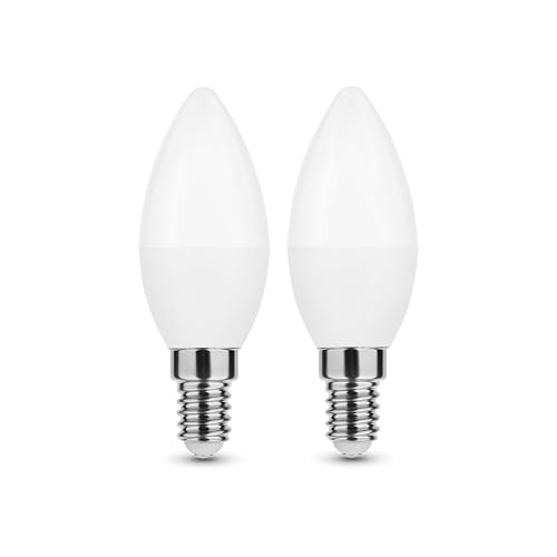 Calugy 2er Pack LED Kerze E14 6W ersetzt 45W, neutralweiß 4000K 550lm nicht dimmbar | LED Kerze | LED E14 | E14 Kerze | E14 Leuchtmittel von Calugy