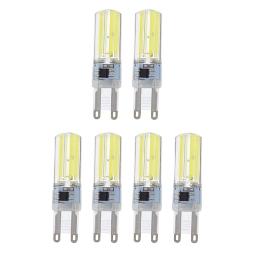Calugy 6er Pack LED COB Silikon Stiftsockellampe G9 5W ersetzt 40W, neutralweiß 4000K 400lm nicht dimmbar | LED Stiftsockellampe | LED G9 | G9 Stiftsockellampe von Calugy