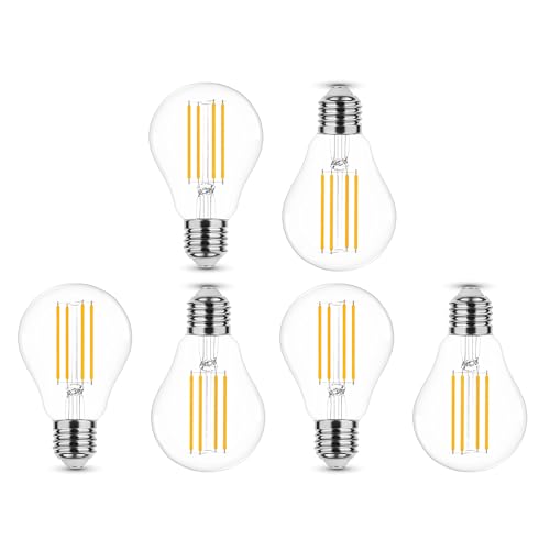 Calugy 6er Pack LED Filament A70 Glühbirne E27 15W ersetzt 125W, warmweiß 2700K 2000lm dimmbar | LED Glühbirne | LED E27 | E27 Glühbirne von Calugy