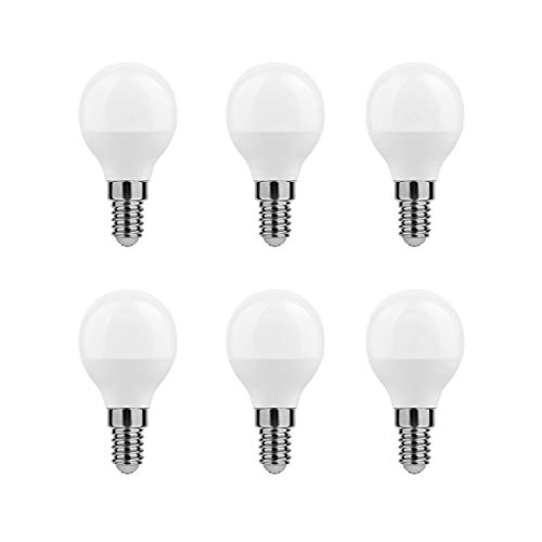 Calugy 6er Pack LED MiniGlobe G45 6-45 Watt E14 600 Lumen 840 kaltweiß nicht dimmbar - LED Lampe - Tropfen - LED Glühbirne - E27 Leuchtmittel - LED Birne - LED Glühlampe - LED Bulb von Calugy