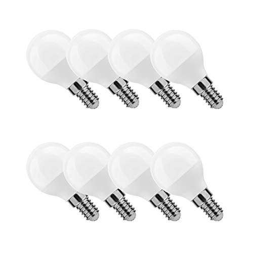 Calugy 8er Pack LED MiniGlobe G45 6-45 Watt E14 600 Lumen 840 kaltweiß nicht dimmbar - LED Lampe - Tropfen - LED Glühbirne - E27 Leuchtmittel - LED Birne - LED Glühlampe - LED Bulb von Calugy