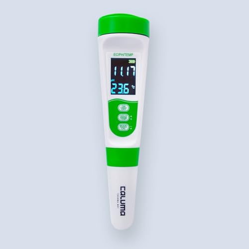 Caluma 3-in-1 pH-EC-Temp Grow Messgerät Combi-Messer Hydroponik PH-EC-Messgerät von Caluma