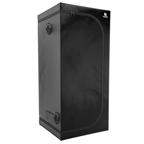Caluma Growzelt 80×80×180 cm – professionelles Indoor-Zelt, Growbox für Pflanzenanbau, lichtdicht, ultrarobuster Rahmen, mit Reißverschluss & Kabelöffnungen – Caluma Skin 0,8 x 0,8 x 1,8 m von Caluma