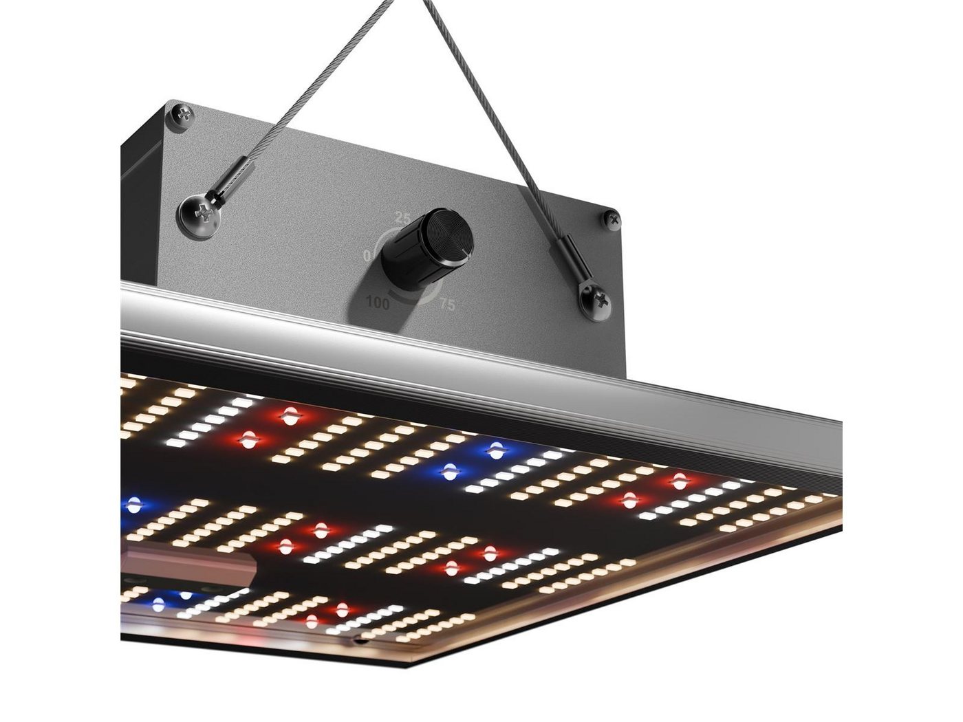 Caluma Pflanzenlampe Caluma LED Grow Lampe Force 75 W, 27x27x7cm, 2,7 µmol/J, 202 µmol/s, Dimmfunktion, LED fest integriert, Vollspektrum von Caluma