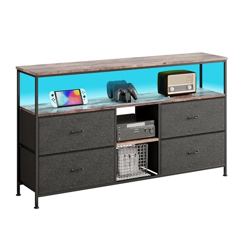 Caluself 108cm TV-Schrank-Tigerfellfarbplatte + schwarzer Stoffzug von Caluself