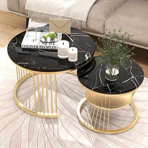 Caluself 2 Teepakete mehrere Teepakete Marmor mit runden Tischen, schwarz Caluself 2 Teepakete mehrere Teepakete Marmor mit runden Tischen, schwarz von Caluself