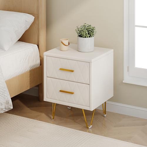Caluself Beige PU doppelter Kordelzug weiche Tasche Nachttisch von Caluself