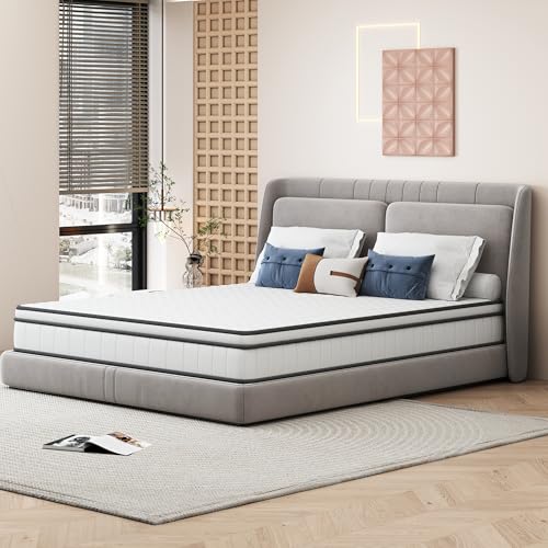 Caluself Federkernmatratze – 140 x 190 x 25 cm – Dreiseitige unabhängige Taschenfederkernmatratze – Atmungsaktive 3D-Stoffmatratze von Caluself
