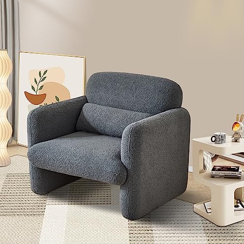 Caluself Fernsehsessel mit Relaxfunktion, Loungesessel mit Gepolsterter, Moderner Relaxsessel Lesesessel mit Zierkissen, Relax Sitz Funktion, Seniorensessel für Wohnzimmer (grau) von Caluself