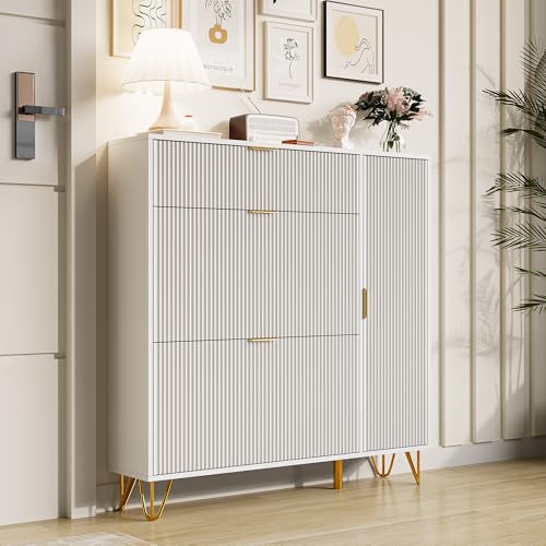 Caluself Moderner Leichter Luxusschuhschrank mit Aufbewahrung-weiß von Caluself